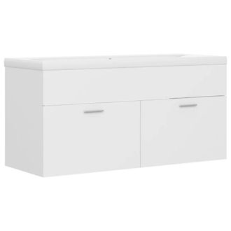 Berkfield Home Sink Cabinet with Built-in Basin White Engineered Wood