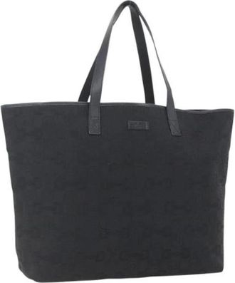 Gucci Pre-owned Tote Bags, female, Black, Size: ONE SIZE Pre-owned Canvas Tote Bag