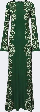 Cala de la Cruz Amay printed satin maxi dress
