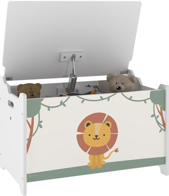 OEM Caja De Almacenaje Juguetes 53l Ba&uacute;l Juguetes Infantil Con Tapa Abatible Y Pist&oacute;n De Gas Para Sala De Juegos Verde