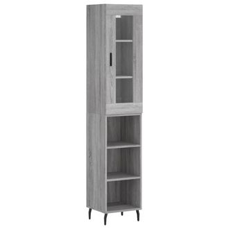 Berkfield Home Highboard Grey Sonoma 34.5x34x180 cm Engineered Wood