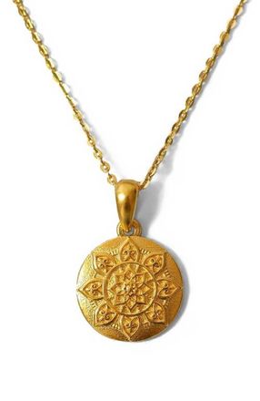 Mantra I Am Worthy mandala necklace in Mini - Gold at Nordstrom
