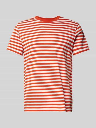 Marc O'Polo Regular Fit T-Shirt aus reiner Baumwolle mit Streifenmuster in Orange, Gr&ouml;&szlig;e M