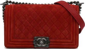 Chanel Pre-owned Womens Boy Crossbody Quilted Leather - Brown - One Size
