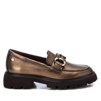 Xti Womens Leather Loafers In Bronze