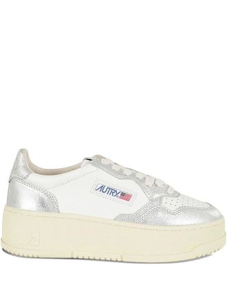 Autry Sneakers in pelle con plateau - Bianco