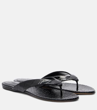 Le Monde Beryl Le Monde B&eacute;ryl Croc-effect leather thong sandals