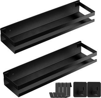 OEM Etagere De Douche - Acier Inoxydable Noir Mat - 30 X 10 X 6 Cm - Charge 20 Kg - Lot De 2