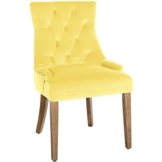 Clp Silla De Comedor Aberdeen En Terciopelo Amarillo Antiguo claro