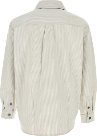 Carhartt Work in Progress Mens Embroidered Cotton Mercer Shirt Mercerstripegraphitewaxbleached Exterior: Camicie