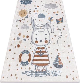 RugsX Rugsx - Alfombra Bono 8441 Conejito Marinero Crema / Azul Multicolour 140x190 Cm