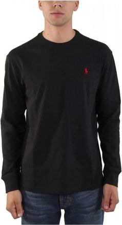 Ralph Lauren Tops, Heren, Zwart, M, Long Sleeve Jersey Crewneck T-Shirt