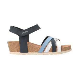 Mephisto Lichtgewicht kruisband sandaal met Soft-Air technologie - Dames - Sleehakken - Blauw - 41 EU - Schoenen
