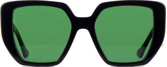 Gucci GG0956S Oversized Logo-Plaque Sunglasses - Black