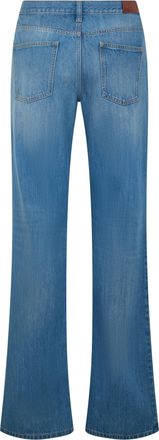 Gucci Womens Flared Denim Jeans, Blue Cotton Jeans