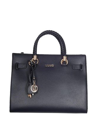 Liu Jo braided-handle logo-detail tote bag - Black