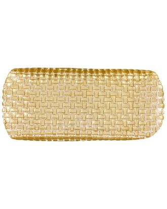 Vietri Vietri Rufolo Glass Basketweave Large Rectangular Tray With $13 Credit
