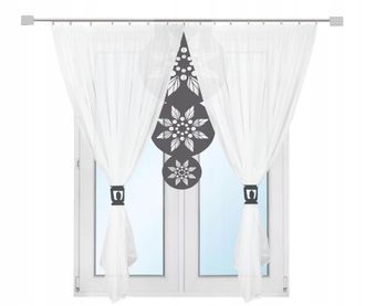 OEM Cortina Moderna Para Terraza/balc&oacute;n/sal&oacute;n, Estampado Mandala Gris, Perforada, 300 X 250 Cm