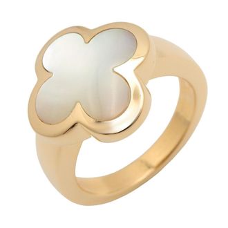 Van Cleef & Arpels Gold Blue Yellow Gold (18K) Mother Of Pearl Band Ring (Pre-Owned)