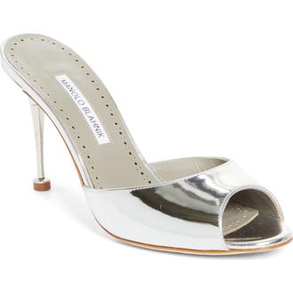 Manolo Blahnik Astucla Sandal in Silver at Nordstrom, Size 10.5Us