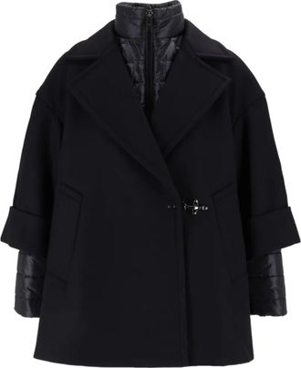 Fay Short Structured Wool Jacket with Unique Fastening
