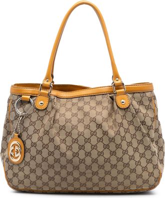 Gucci Pre-owned Womens Gg Canvas Sukey Tote - Tan Textile - One Size
