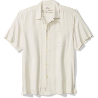 Tommy Bahama Harbor Luxe Silk Camp Shirt in Continental at Nordstrom, Size 2Xlt