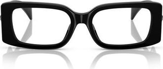 Versace 51mm Rectangular Optical Glasses in Black at Nordstrom