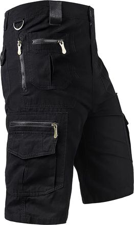 Generic Mens 3/4 Summer Shorts Elasticated Waist Cargo Combat Three Quarter Holiday Pants Mens Cargo Pants Cotton Outdoor Casual Elastic Waist Shorts Relaxed 