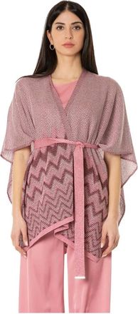 D.exterior Poncho Degrade Lux - - Jackets - Donna - Rosa - M