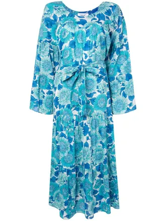 Bambah Caftano a fiori - Blu