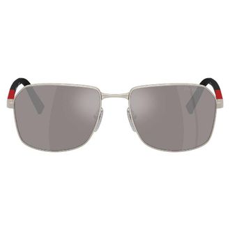 Prada Silver Mirror Square Mens Sunglasses PS A51S 18X80I 57