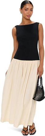 Show me your Mumu Luisa Maxi Dress Womens Dress Black And Cream : XS, Cotton/Elastane