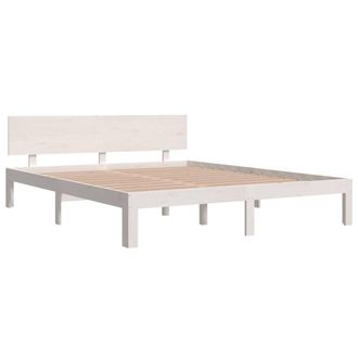 Berkfield Home Beautiful Bed Frame White Solid Wood Pine 160x200 cm