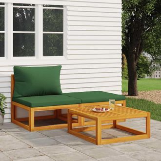 vidaXL Set De Muebles Para Jard&iacute;n 3 Piezas Con Cojines Madera Acacia Vidaxl