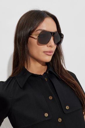 Linda Farrow Skye Sunglasses, Unisex, Gold