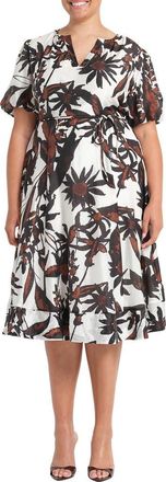 Estelle Mabel Floral Print Fit and Flare Dress in Cedarbloom at Nordstrom, Size 16W