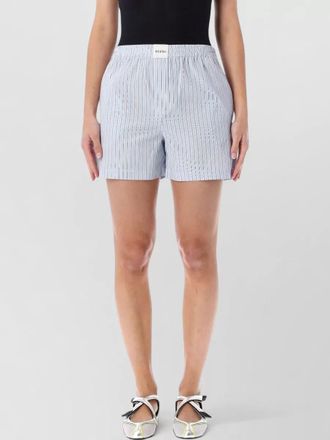 The Attico striped poplin shorts elastic waistband