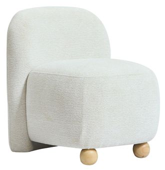 Nordlys Scandinavian Lounge Armchair with Wooden Legs & Fabric in Beige