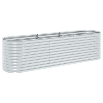 vidaXL Letto Rialzato Giardino 320x80x81 Cm In Acciaio Zincato Argento - Vidaxl