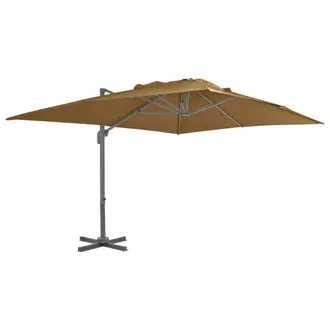 Berkfield Home Cantilever Umbrella with Aluminium Pole 400x300 cm Taupe in Beige