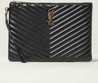 Saint Laurent Clutch Cassandre in nappa matelass&egrave; chevron