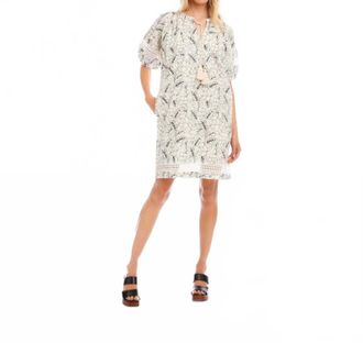 Karen Kane Puff Sleeve Tassel Dress In Cream