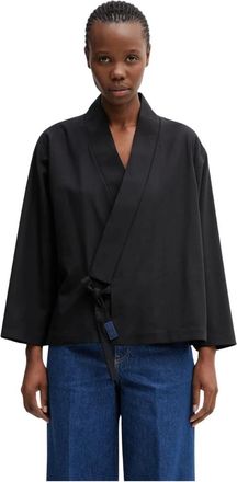 Kenzo Tie-Front Blazer - Dames - Blazers - Zwart - M - Katoen - Jassen