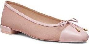Stuart Weitzman Sleek Cap Toe Bow Flat in Ballet at Nordstrom Rack, Size 6