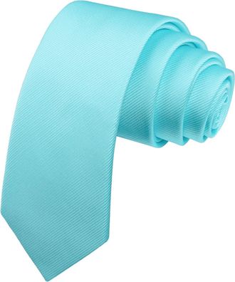 Alizeal Mens Solid Color Casual Formal Wedding Party Business Skinny Neckties, Aqua Blue