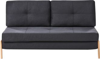 Beliani Beliani - Sof&aacute; Cama Tapizado En Tela Negro Cojines 2 Plazas Estilo Escandinavo Edland