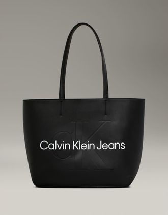 Calvin Klein Borsa shopping nera con logo-Nero