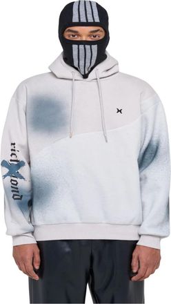 John Richmond Hoodie met trekkoord en capuchon - Heren - Hoodies - Beige - XS - Katoen - Hoodies & sweatvesten