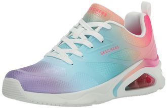 Skechers Womens Tres-air Uno-Hazy Sunset Sneaker, White Mulit, 11
